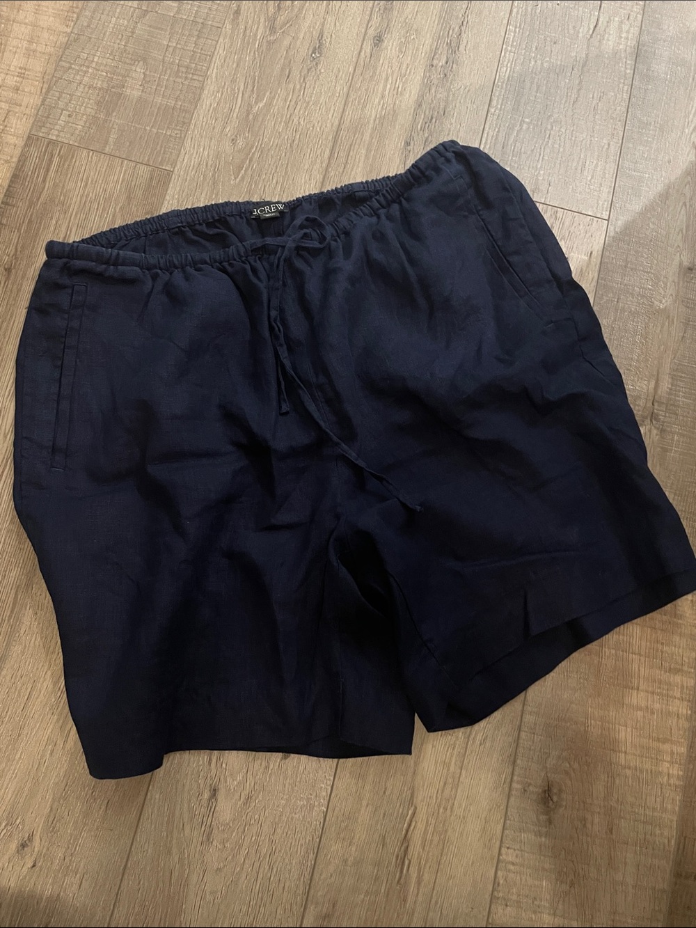 J. Crew Dark Navy Linen Drawstring Shorts